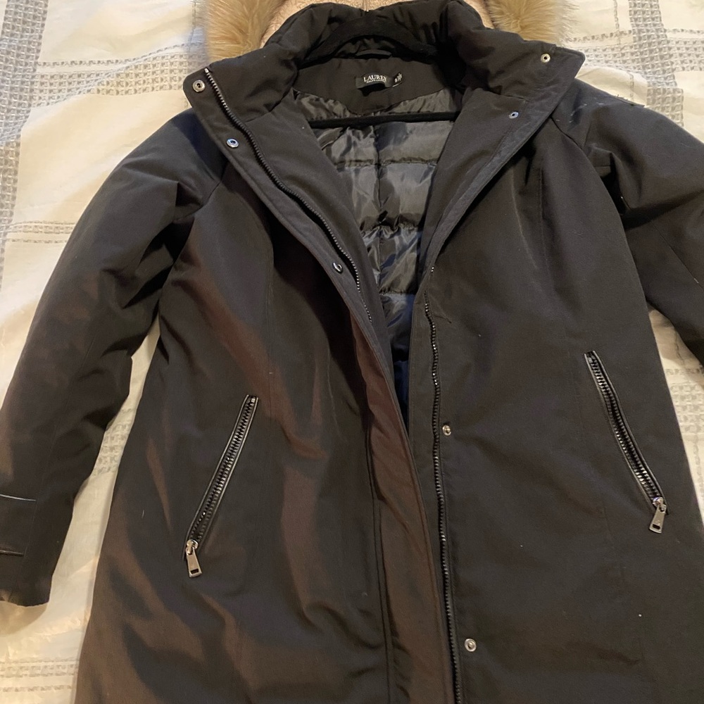 Ralph Lauren Women Jacket XL Part Down & Water Fowl Feathers Detachable Hood